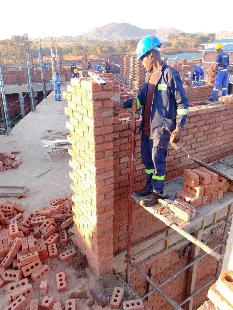 Roof-Level Masonry Progress – project view 3